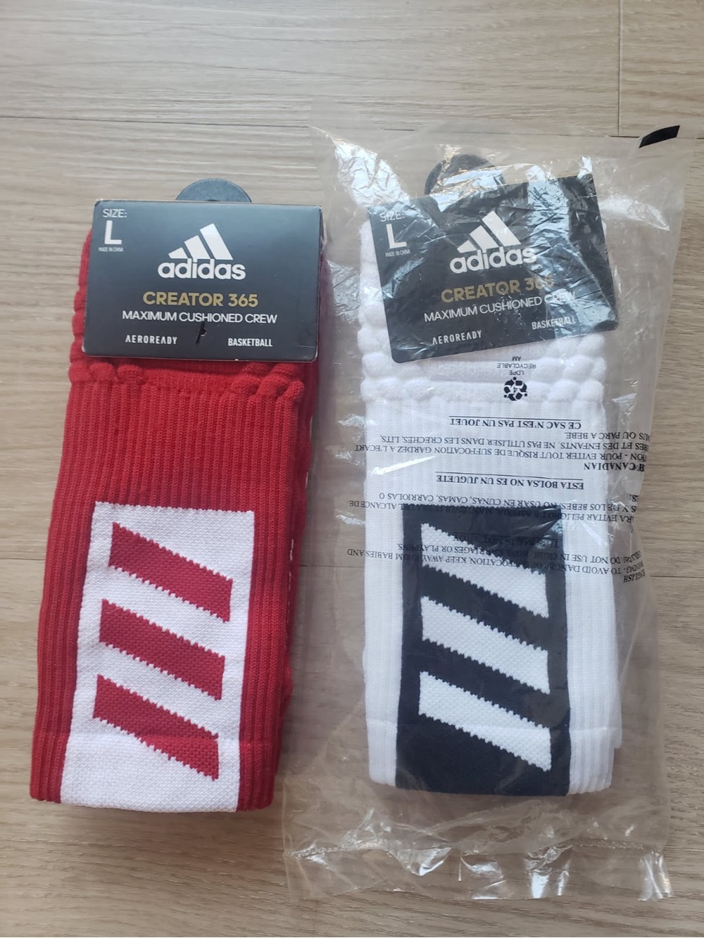 Adidas Creator 365 Cushioned Crew Socks - Red & White